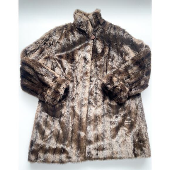 Vintage Marvin Richards Faux Fur Coat Size Large